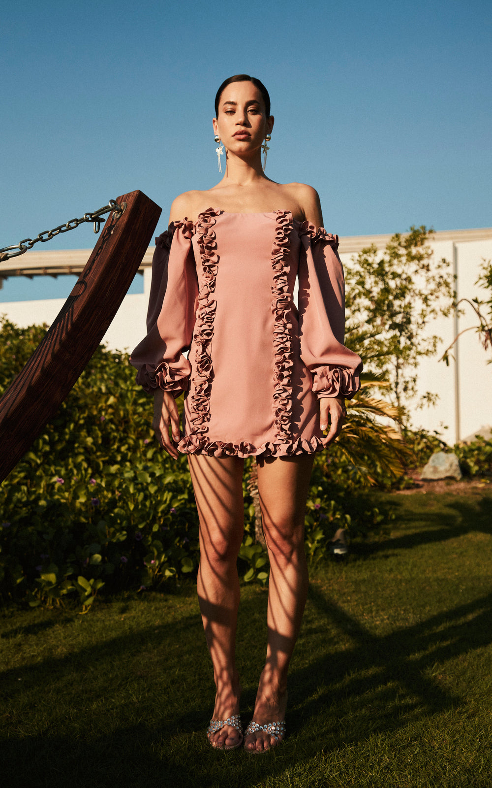 Pink ruffle dress