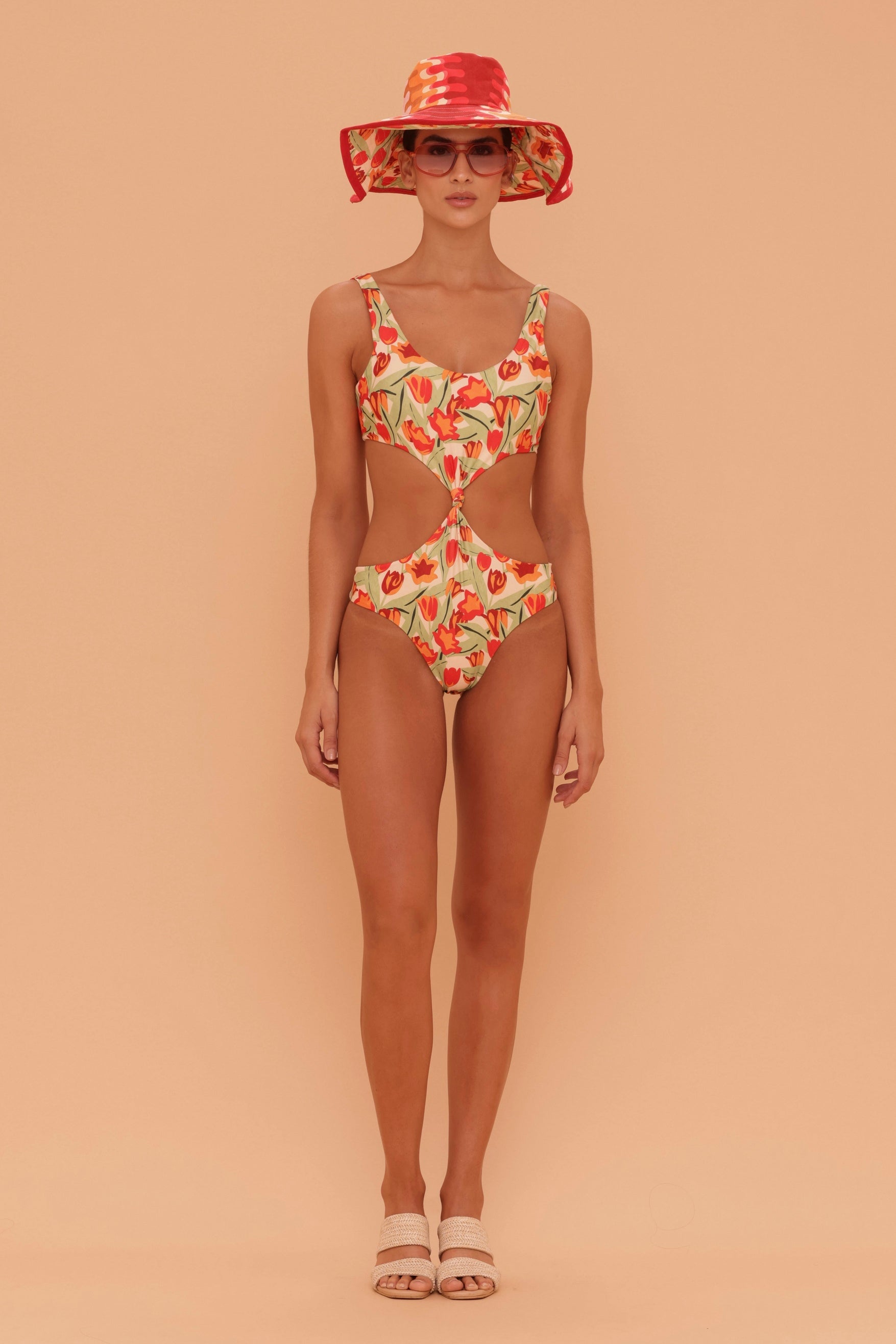 Red Carnation Swimsuit