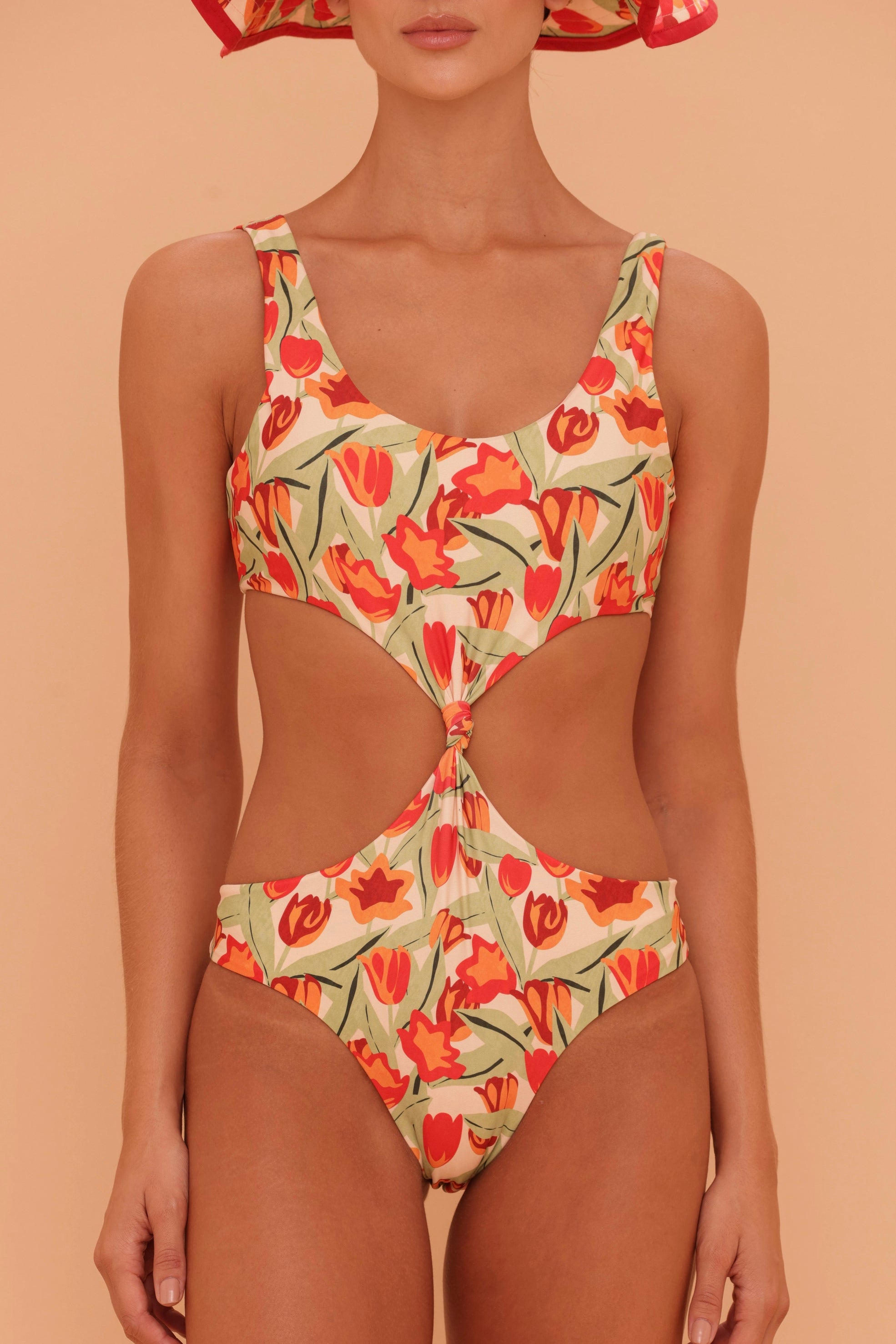 Red Carnation Swimsuit